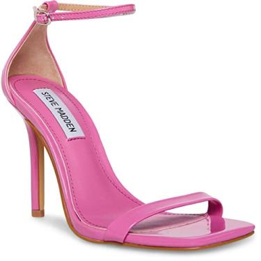 Imagem de Steve Madden Women's Shaye Vegan Leather Ankle Strap Heeled Sandal Pink 5.5