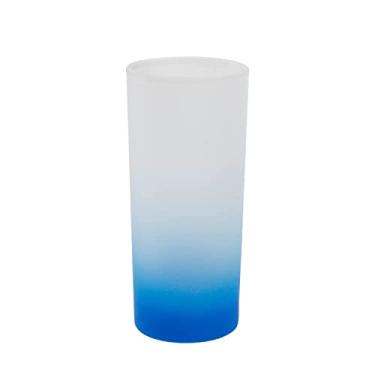 Imagem de 6 peças de 10 onças colorido fundo gradiente cor vidro fosco azul 14 cm x 6 cm sublimação em branco transferência de calor impressão corante