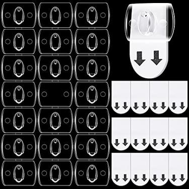 Imagem de Jetec 100 peças clipes de luz clipes de decoração claros clipes de corda de luz clara mini gancho gancho gancho sem danos clipes de parede adesivos clipes de luzes para decoração interna de casa de parede
