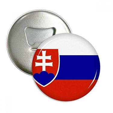 Imagem de Bandeira nacional da Eslováquia Europa abridor de garrafas ímã de geladeira emblema multifuncional