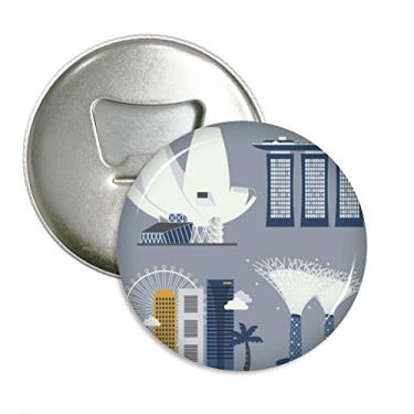 Imagem de Cingapura Famous Spots Abridor de Garrafas Imã de Geladeira Emblema Multifuncional