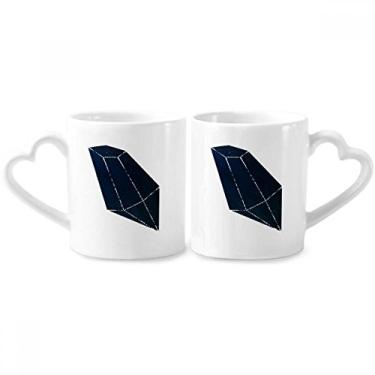 Imagem de Conjunto de canecas de porcelana Blue Star Crystal Universe Sky Fantasy Couple Porcelain Mug Cup Lover Cup Heart Handle