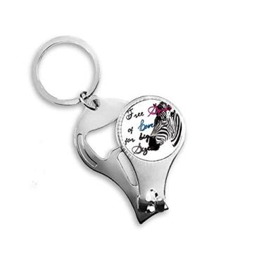 Imagem de Simple Pinto Picture Letter Animal Nail Nipper Ring Chaveiro Abridor de Garrafas Cortador