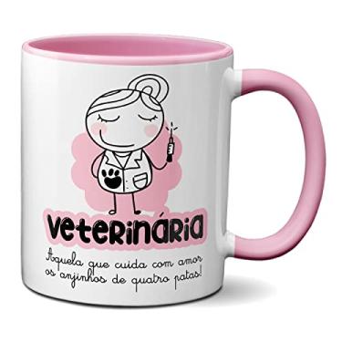 Imagem de Caneca Veterinária Aquela Que Cuida Dos Anjinhos De 4 Patas (Rosa)