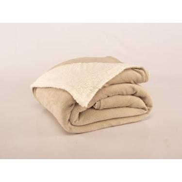 Imagem de Cobertor Solteiro Mantinha Soft Plush Com Sherpa Bege - Realezza Casa
