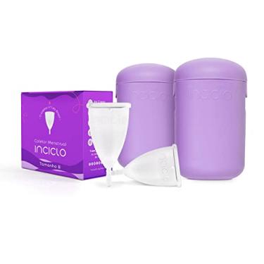 Imagem de Kit 2 Coletores Menstruais Inciclo + 2 Cápsulas Esterilizadoras (B (2UN - 20 a 29 anos e sem filhos), Lavanda)