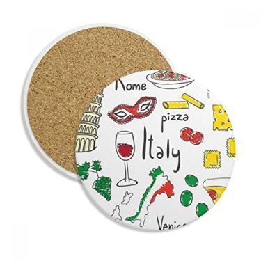 Imagem de Paisagem da Itália A Torre Inclinada de Pisa Caneca Porta-copos Proteção de Mesa Pedra Absorvente