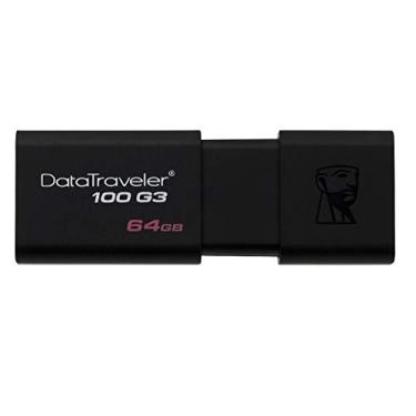 Imagem de Pendrive 64GB USB Kingston DataTraveler 100 Generation 3 DT100G3/64GB Preto