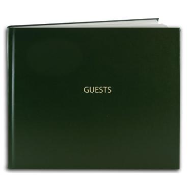 Imagem de BookFactory Livro de visitas (120 páginas) / Livro de login de convidados/registro de convidados/livro de visitas - capa verde, capa rígida costurada, 21 cm x 17 cm (LOG-120-GUEST-A-LGT25)