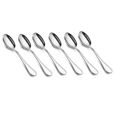 Imagem de Conjuntos de talheres HornTide (colher de garfo de faca interna), Louças, Prata, 6x Tea Spoon, 1