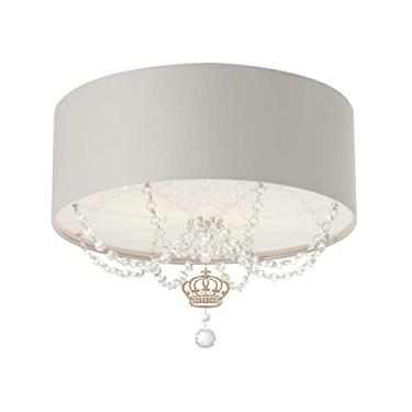 Imagem de Luminária Plafon Infantil Coroa Cúpula Cinza 40X15 2E27