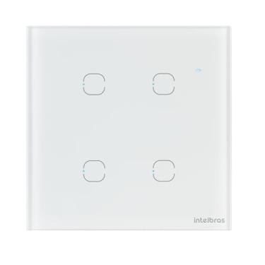 Imagem de Interruptor Smart Wi-Fi Touch Compatível com Alexa Com 4 Teclas EWS 1004 Branco Intelbras