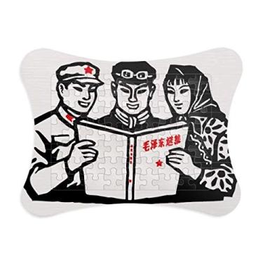 Imagem de Moldura de quebra-cabeça Mao Zedong Antologia Soldado Chinês Decoração de imagem Enfeite de jogo de quebra-cabeça