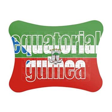 Imagem de Moldura de quebra-cabeça com nome da bandeira da Guiné Equatorial Decoração de imagem Enfeite de jogo de quebra-cabeça
