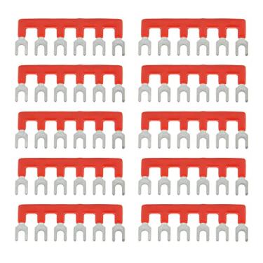 Imagem de Tipo de Garfo de Barreira Stripe, Terminal Strip Red Copper 10 Pcs TB Series 400V 25A para Eletrodomésticos (TB-2506)