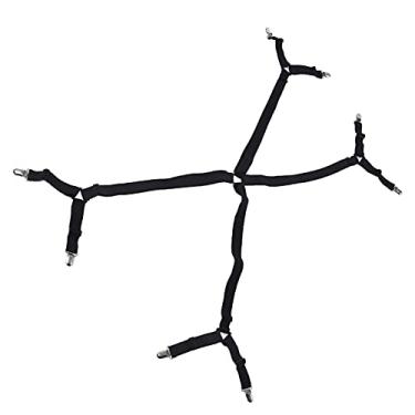 Imagem de Fivela de fixação antiderrapante com lençol, fixadores de lençol de nylon duráveis ​​e resistentes ao desgaste para colchões para lençóis de cama(Preto)