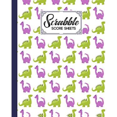 Imagem de Scrabble Score Sheet: dinosaur Scrabble Score Sheet, Scrabble Game Record book For up to 4 Players, Scrabble Game Sheets For Board Game Words Building, 121 Pages, Size 8" x 10"