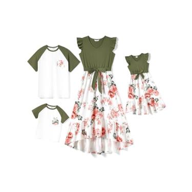 Imagem de PATPAT Conjunto de camisetas de manga curta e manga curta com estampa floral para mãe e filha, Jardim de rosas, Small