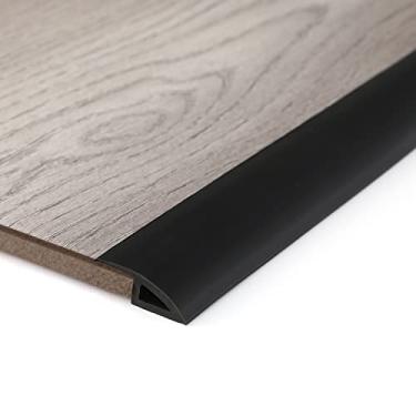 Imagem de BNELL Tira de acabamento de borda de carpete e piso, tira de transição de piso de PVC autoadesiva, limites para portas com uma altura inferior a 10 mm (20FT_Black)..