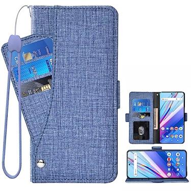 Imagem de Asuwish Capa de telefone para BLU G91 Pro capa carteira com protetor de tela de vidro temperado e alça de pulso flip porta-cartão de crédito suporte celular azul G 91 G91Pro 2022 cordão suporte