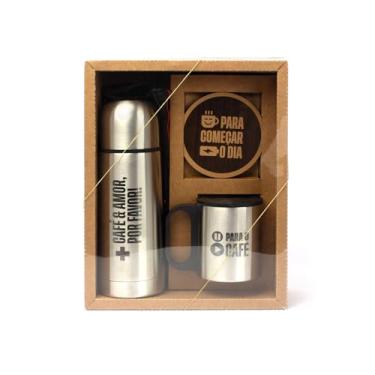Imagem de Kit Café Premium – Garrafa Térmica, Caneca e Porta-Copo – Perfeito para Escritório, Presentes Especiais e Amantes de Café com Elegância e Funcionalidade