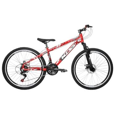 Imagem de Bicicleta Aro 26 KOG 18v Disco Freeride Full X25 Tipo Viking,13.5,Vermelho Branco