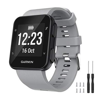 Imagem de Watbro Pulseira compatível com Garmin Forerunner 35, pulseira de substituição de silicone macio, para smartwatch Garmin Forerunner 35, compatível com pulso de 130 mm a 230 mm