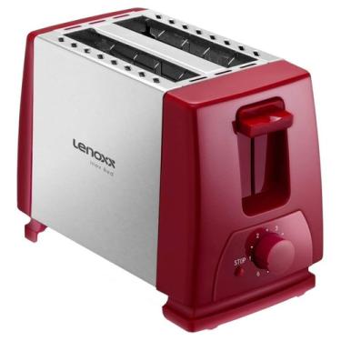 Imagem de Torradeira Inox Red Fast Vermelha Lenoxx 127v PTR203