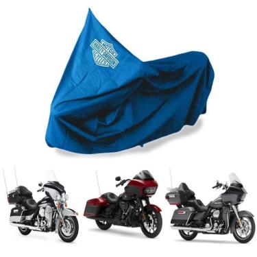 Imagem de Capa Protetora Impermeável Para Moto Harley Davidson - SPTS, Azul-cele