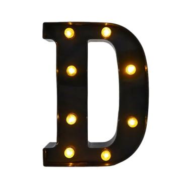 Imagem de Fenteer Painel de Letras LED, Letreiro Alfabético para Decoração de Quarto, D 6.26x8.58x1.57inch