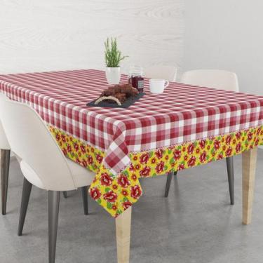 Imagem de Toalha De Mesa Retangular 6 Lugares Tecido Oxford  Festa Junina Arraiá