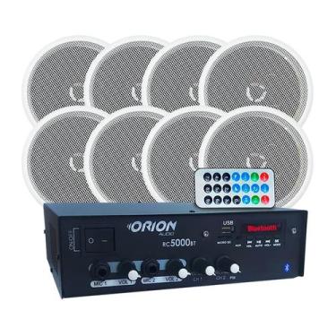 Imagem de Kit Som Ambiente Amplificador Bluetooth + 8 Arandelas 5p 70w - ORION