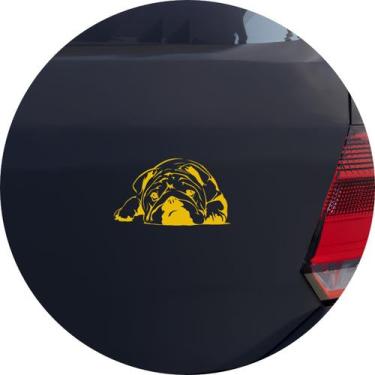 Imagem de Adesivo de Carro Cachorro Bulldog Inglês Filhote - Cor Amarelo - Melho