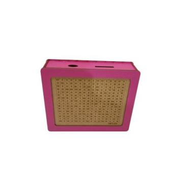 Imagem de Cofre Desafio 10 MIL Em Mdf Rosa Com Crú - Paraiba Laser, Rosa Com Crú