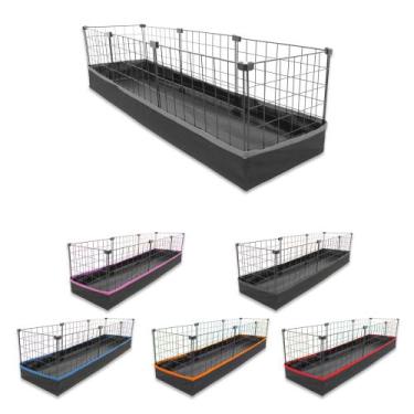 Imagem de Cercado Aramado Porquinho da Índia 30x120 Cm Preto com Bandeja Higiêni