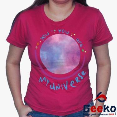 Imagem de Baby Look Coldplay 100% Algodão - You You Are My Universe - BTS - Rock