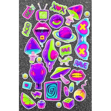 Imagem de Cartela Adesiva Vinil Acid Rave Planner Decoração Papelaria - Mutt com