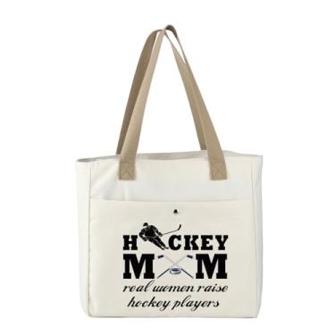 Imagem de MBMSO Bolsa para mãe de hóquei, presentes para mães de hóquei, presentes para mães, hóquei no gelo, praia, para treinador de hóquei, hóquei, bolsa de ginástica (Hockey Mom TOTE-2)