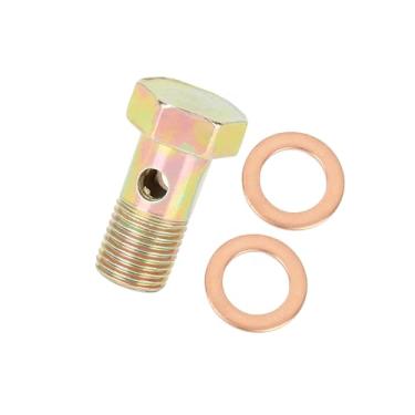 Imagem de Motoforti M10 x 1,0 mm rosca métrica parafusos banjo adaptador de encaixe de freio com 2 peças arruelas M10 longa duração