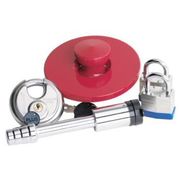 Imagem de BRINKS 3050-029-2 Kit de segurança total para trailer (acoplador orbital/discutir/osso de cachorro/2 cadeados de cadeado, todas as chaves iguais)