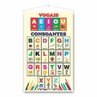 Imagem de Banner Pedagógico Vogais e Consoantes Alfabeto Didático B1 - OC Shop