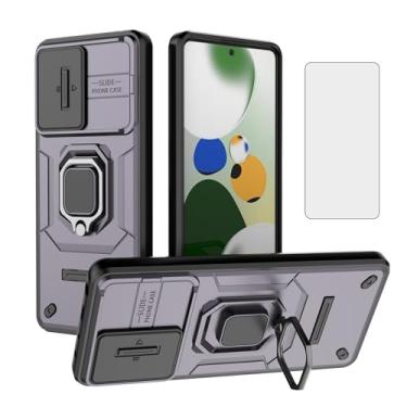 Imagem de Asuwish Capa de celular para Xiaomi Poco X5 Pro/Redmi Note 12 Pro 5G com capa deslizante para câmera de vidro temperado, suporte de anel, resistente, fina, célula protetora X5Pro 12Pro Speed feminina