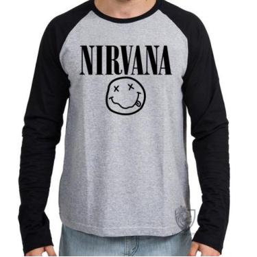 Imagem de Camiseta Manga Longa blusa Nirvana Carinha - Empório Dutra, G  adulto