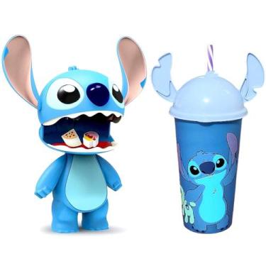 Imagem de Kit Boneco Stitch Braços Orelhas Articulados Abre a Boca Elka + Copo d