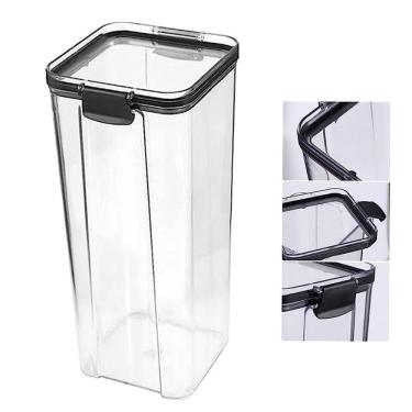 Imagem de Pote Hermetico 1300ml Tampa Trava Veda Conserva Alimento Mantimento Tempero Transparente