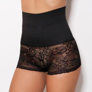 Imagem de Calcinha shortinho em renda com cintura alta aperta barriga - Inspiraç