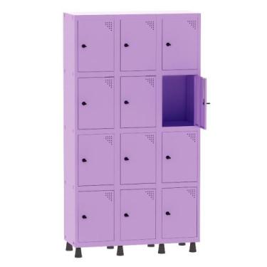 Imagem de Armário Guarda Volume Locker Roupeiro 3 Vãos 12 Portas Aço GRP503/12 L