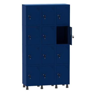 Imagem de Armário Guarda Volume Locker Roupeiro 3 Vãos 12 Portas Aço GRF503/12 A