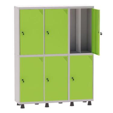 Imagem de Armário Guarda Volume Locker Roupeiro Insalubre 3 Vãos 06 Portas GRP50