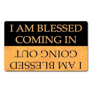 Imagem de Tapete divertido de boas-vindas para entrada (45,7 x 76,2 cm) I Am Blessed Coming I Am Blessed Going Out House Warming New Home Prank Novelty Mats Tapetes de decoração de interiores tapetes de cozinha